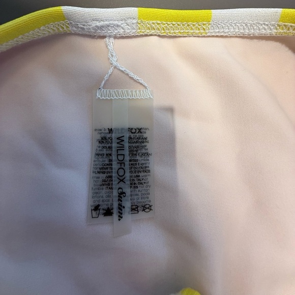 NWOT Wildfox Yellow White Striped/Emoji Bikini Swimsuit Size XS MSRP $140 - Picture 6 of 7